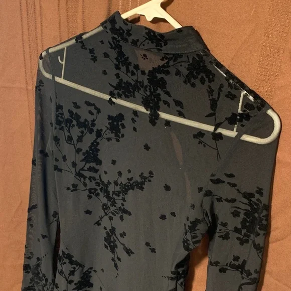 Sheer Black Floral Women's Dress - Picture 8 of 8